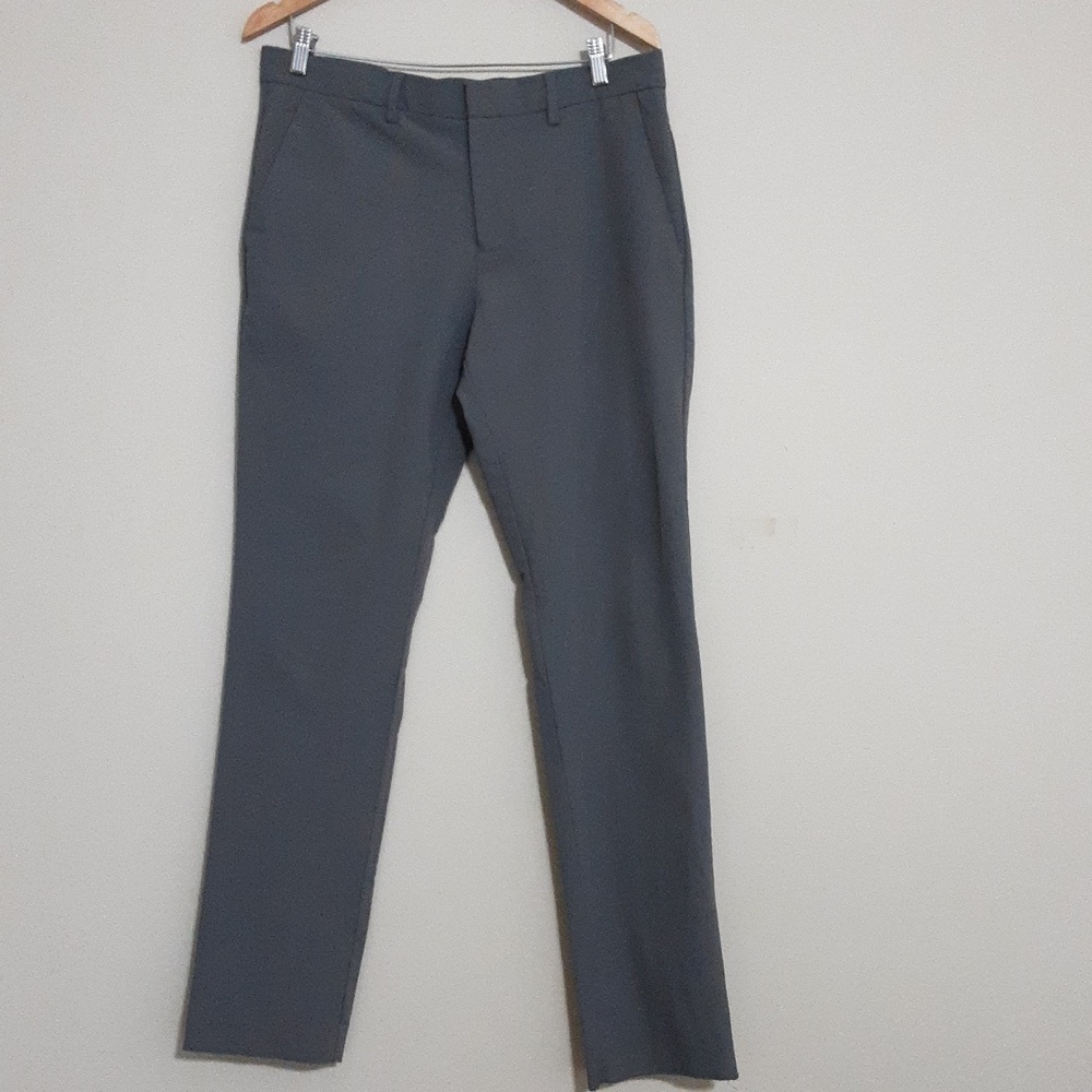 Perry Ellis very slim performance pants men 34X32 gray casual camp casual hiking